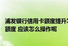 浦发银行信用卡额度提升怎么弄 我想提升浦发银行信用卡的额度 应该怎么操作呢