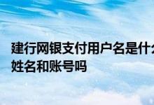 建行网银支付用户名是什么 用建行网银转账会显示付款人的姓名和账号吗