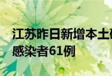 江苏昨日新增本土确诊病例4例、本土无症状感染者61例