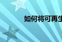  如何将可再生能源投资最大化 