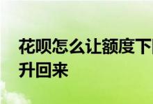 花呗怎么让额度下降 花呗额度下降了怎么提升回来