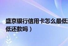 盛京银行信用卡怎么最低还款（盛京银行信用卡提现可以最低还款吗）