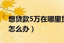 想贷款5万在哪里贷款利息最低（想贷款5万怎么办）