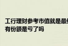 工行理财参考市值就是最终收益吗 工银理财参考市值少于持有份额是亏了吗