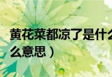 黄花菜都凉了是什么典故（黄花菜都凉了是什么意思）