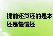 提前还贷还的是本金吗 如果有钱提前还贷款还是慢慢还