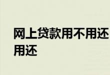 网上贷款用不用还 网上贷款哪种情况可以不用还