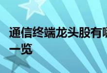 通信终端龙头股有哪些通信终端概念股票股价一览
