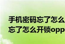 手机密码忘了怎么开锁oppor17（手机密码忘了怎么开锁oppo）