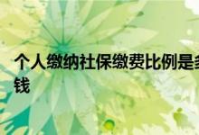 个人缴纳社保缴费比例是多少 个人缴纳社保一个月要交多少钱 