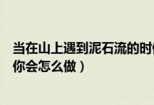 当在山上遇到泥石流的时候应该怎么办（当山上遇到泥石流你会怎么做）