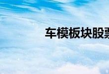 车模板块股票龙头有哪些（）