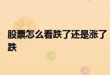 股票怎么看跌了还是涨了 怎么简单的看出股票是上涨还是下跌 