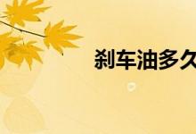 刹车油多久换一次要几升 