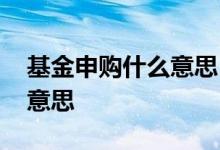 基金申购什么意思 基金首次开放申购是什么意思