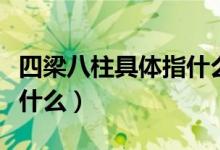 四梁八柱具体指什么有图吗（四梁八柱具体指什么）