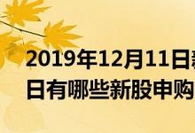 2019年12月11日新股申购一览表（12月11日有哪些新股申购）