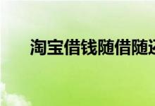 淘宝借钱随借随还（淘宝借钱怎么借）