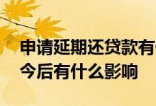 申请延期还贷款有什么影响吗 延期还贷款对今后有什么影响