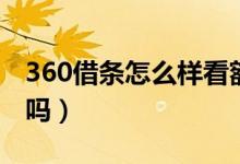 360借条怎么样看额度（360借条怎么样靠谱吗）