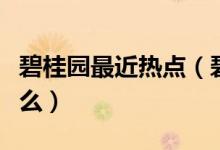 碧桂园最近热点（碧桂园股债双杀的原因是什么）