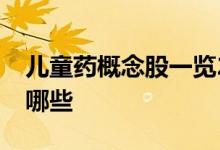 儿童药概念股一览2022年儿童药概念股票有哪些