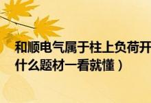 和顺电气属于柱上负荷开关概念股吗（和顺电气300141有什么题材一看就懂）
