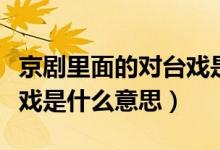 京剧里面的对台戏是什么意思（京剧中的对台戏是什么意思）