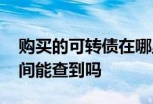 购买的可转债在哪里查到 农行债市宝买入时间能查到吗