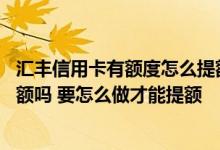 汇丰信用卡有额度怎么提额 有人知道汇丰信用卡多久可以提额吗 要怎么做才能提额