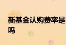 新基金认购费率是啥意思 买新基金不要费率吗