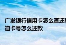 广发银行信用卡怎么查还款成功了 请问广发银行信用卡不知道卡号怎么还款