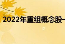 2022年重组概念股一览重组概念股票有哪些