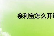 余利宝怎么开通 余利宝怎么开通
