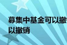 募集中基金可以撤销吗 基金募集期内是否可以撤销