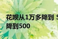 花呗从1万多降到 500 花呗1万多怎么突然下降到500