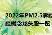 2022年PM2.5雾霾概念股有哪些（PM2.5雾霾概念龙头股一览）