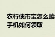 农行债市宝怎么赎回 农行债市宝买入到期后手机如何领取