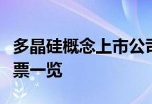 多晶硅概念上市公司有哪些多晶硅上市公司股票一览