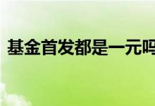 基金首发都是一元吗 首发基金一份是一元么