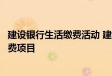 建设银行生活缴费活动 建设银行：“生活缴费”都有哪些缴费项目
