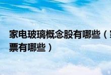 家电玻璃概念股有哪些（家电玻璃板块股票名单主要利好股票有哪些）