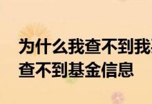 为什么我查不到我买的基金 买完基金后怎么查不到基金信息