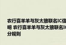 农行喜羊羊与灰太狼联名IC信用卡之小灰灰卡(银联 人民币 普卡)费用说明 农行喜羊羊与灰太狼联名IC信用卡之小灰灰卡(银联 人民币 普卡)积分规则