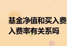 基金净值和买入费率有关系吗 基金净值和买入费率有关系吗