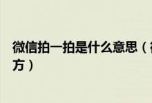 微信拍一拍是什么意思（微信拍一拍怎么拍别人拍好友拍对方）