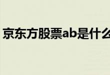 京东方股票ab是什么意思 京东方ab股票区别