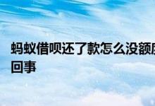 蚂蚁借呗还了款怎么没额度 蚂蚁借呗还钱后额度没了是怎么回事