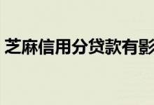芝麻信用分贷款有影响吗（芝麻信用分贷款）