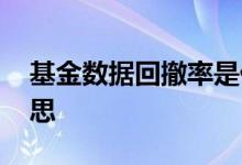 基金数据回撤率是什么意思 基金回撤率啥意思